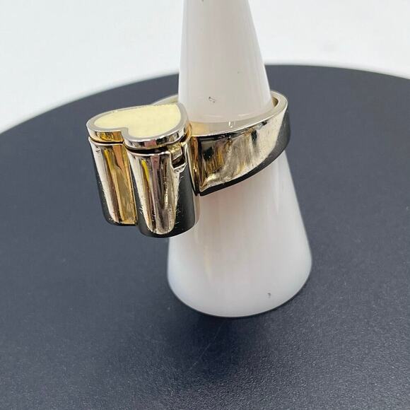 Juicy Couture RARE Vintage Enamel‎ Heart Compartment Gold Tone Ring Sz 7 - Picture 2 of 9